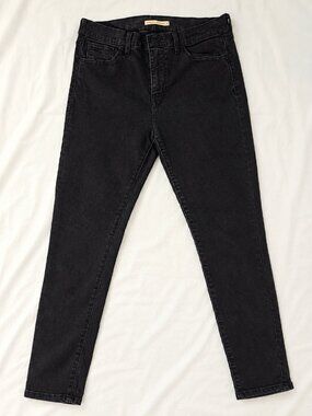 Levi's Black Skinny Jeans Women's Size 29 Stretch Denim Mid Rise